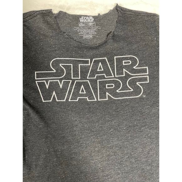 Star Wars Logo Black Speckled Distressed Tee Size M - Picture 5 of 6